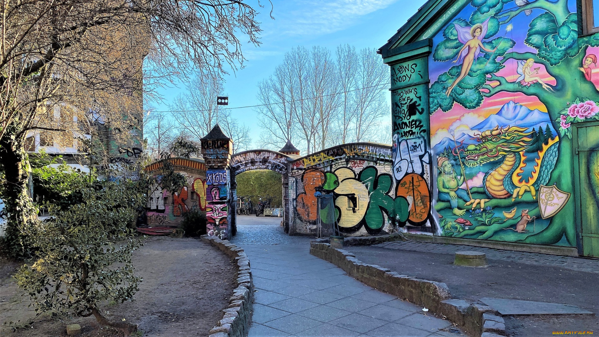main entrance to freetown christiania, ,  , , main, entrance, to, freetown, christiania